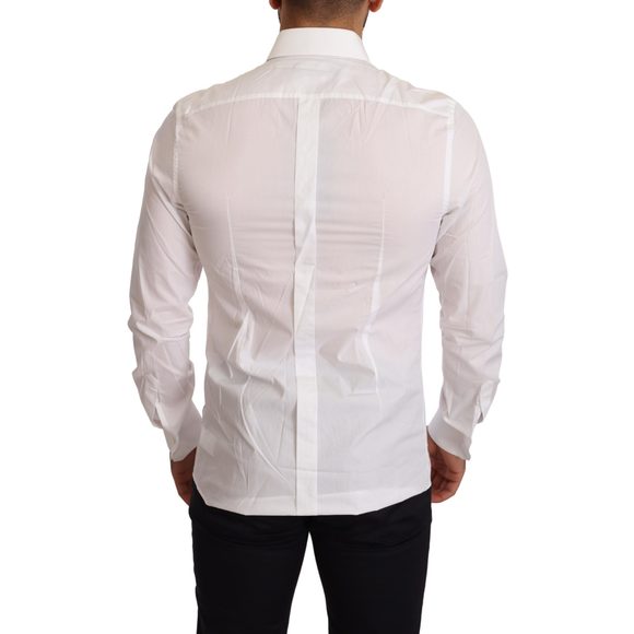 Dolce & Gabbana White Love Patch Cotton Formal Shirt - Picture 3 of 4